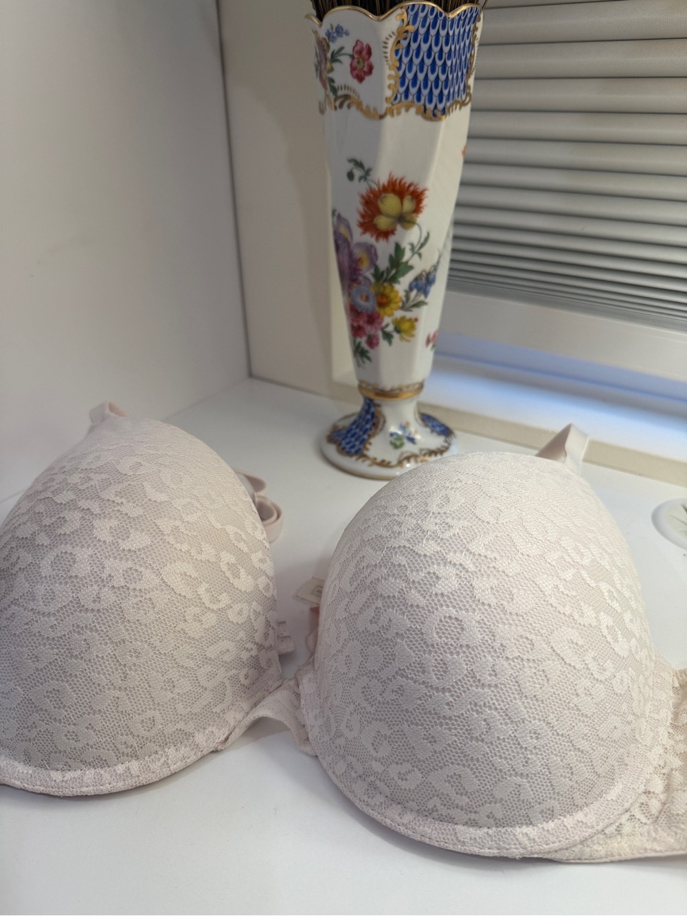 Victoria's Secret PINK Push-Up Bra White Lace Sz 34DD